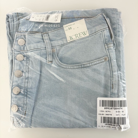 NWT J. Crew Full-length Slim Wide-leg Jean Doriel Wash Blue - Picture 5 of 6